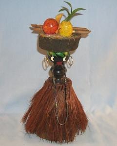 Black Americana NATIVE GIRL IN GRASS SKIRT Figurine - Ethnographic