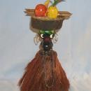 Black Americana NATIVE GIRL IN GRASS SKIRT Figurine - Ethnographic