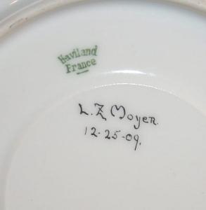 Signed LIMOGES Gold Trimmed Porcelain Cup and Saucer