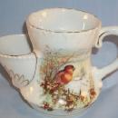BIRD Decorated Porcelain Shaving / Scuttle Mug