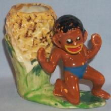 Black Americana NATIVE BOY Porcelain Planter - Ethnographic