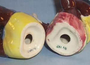 Black Americana BOY AND GIRL IN BASKET Porcelain Salt & Pepper Set - Ethnographic