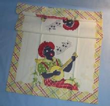 Black Americana MAN PLAYING BANJO Cotton Tea Towel - Ethnographic