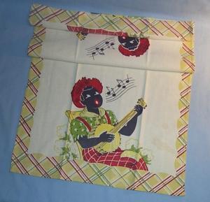 Black Americana MAN PLAYING BANJO Cotton Tea Towel - Ethnographic