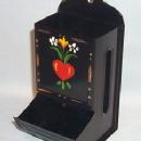 Hand Painted Tin Wall Mounted Matchholder in Original Box - Tobacciana