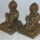 BOY READING BOOK Bronze Bookends - Metalware