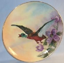 Colorful Hand Painted Signed LIMOGES Porcelain Duck Plate