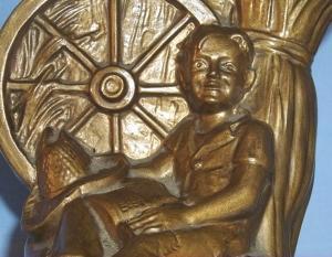 HUCKLEBERRY FINN Bronze Finished Grey Metal Bookends - Metalware
