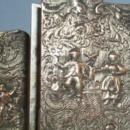Silver Plated Ornate Cigarette / Match Holder - Tobacciana