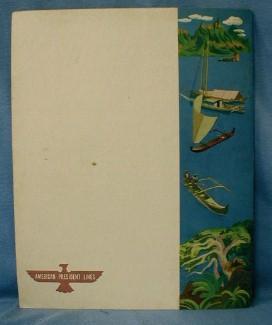 Nautical SS Wilson Menu 1949 Steamship Menu - American President Lines - Paper advertising