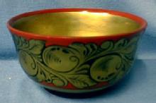 USSR Russian Enamel Folk Art Bowl - Ethnographic Folk Art