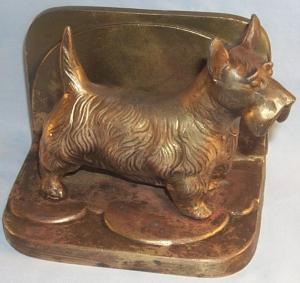 One Frankart SCOTTIE DOG Copper Finished Bookend - Metalware