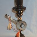 Decorative Black Americana BANJO Bottle Opener Holder Wood and Metal Figurine - Ethnographic