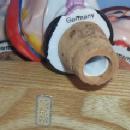 Set of Six German Head Figures Liquor Pouring Spouts with Wood Storage Rack