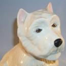 Very Nice BLACK AND WHITE SCOTCH Advertising Porcelain Black Scottish Terrier and White Highland Terrier Dog Figurines