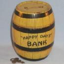Yellow Chein HAPPY DAYS BANK Tin Toy Barrel Bank - Metalware