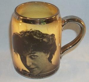 Ridgways Semi Porcelain Silver Trimmed WOMEN PORTRAIT Mug