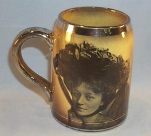 Ridgways Semi Porcelain Silver Trimmed WOMEN PORTRAIT Mug
