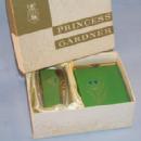 Unique Princess Gardner DUTCH GIRL Green Leather Cigarette Case and Lighter Set in Original Box - Tobacciana