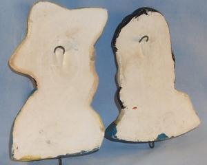 Matched Pair Mexican Boy and Girl Chalkware Holders for Pot Holders - Ethnographic