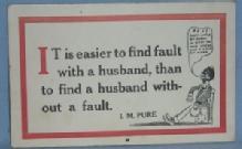Black Americana POSTCARD - It's Easier To Find Fault With A Husband - Ethnographic
