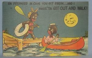 Black Americana POSTCARD - I'm Prepared in Case You Get Fresh - Ethnographic