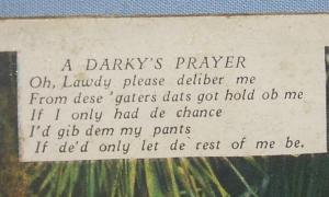 Black Americana POSTCARD - A Darky's Prayer - Ethnographic
