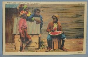 Black Americana POSTCARD - Give Us De Rine - Ethnographic