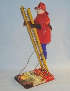 Marx CLIMBING FIREMAN Wind Up Tin Toy