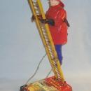 Marx CLIMBING FIREMAN Wind Up Tin Toy