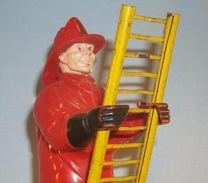Marx CLIMBING FIREMAN Wind Up Tin Toy