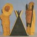 Three AMERICAN INDIAN Plastic Figurines - Ethnographic