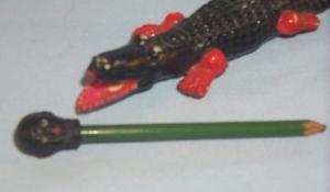 BLACK MAN IN ALLIGATOR'S MOUTH Pencil - Ethnographic