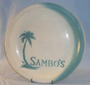 SAMBO'S Advertising Ironstone Dinner Plate