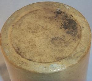 Early Crockery Canning Jar with Milk Glass Lined Lid