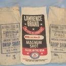 Three LAWRENCE BRAND Lead Shot Advertising Canvas Bags