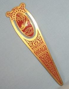 Red & Copper 1933 A CENTURY OF PROGRESS Chicago World's Fair Book Marker - Metalware