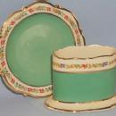 U.S. Zone Green ROYAL BAYREUTH Porcelain Matchholder and Ashtray Set