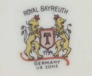 U.S. Zone Green ROYAL BAYREUTH Porcelain Matchholder and Ashtray Set