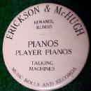 Old ERICKSON McHUGH Player Piano Mirror - Advertising