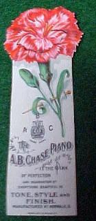 Book Mark Celuloid CHASE PIANO - Advertising