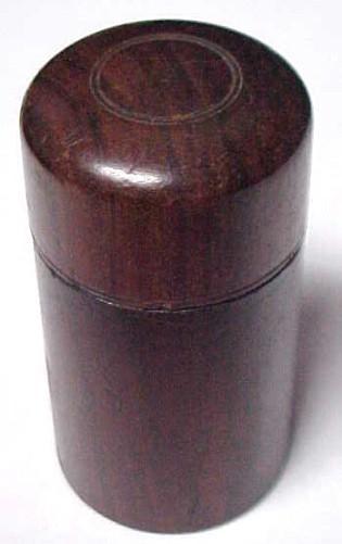 Wood Travel Inkwell Ink Well - Glass