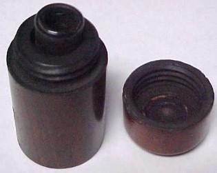 Wood Travel Inkwell Ink Well - Glass