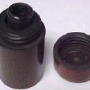 Wood Travel Inkwell Ink Well - Glass