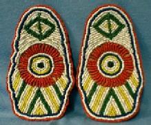 old vintage American Indian Moccasins Tops - Hand Crafted Bead