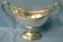 vintage Silver Pedestal Candy Dish with Cut Glass Insert