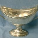 vintage Silver Pedestal Candy Dish with Cut Glass Insert