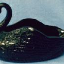 LE Smith Black Glass SWAN Bowl planter