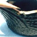 LE Smith Black Glass SWAN Bowl planter