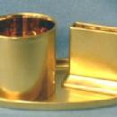 Pottery Cigarette Smoke Set - Gold Leaf Finish 3pc Set